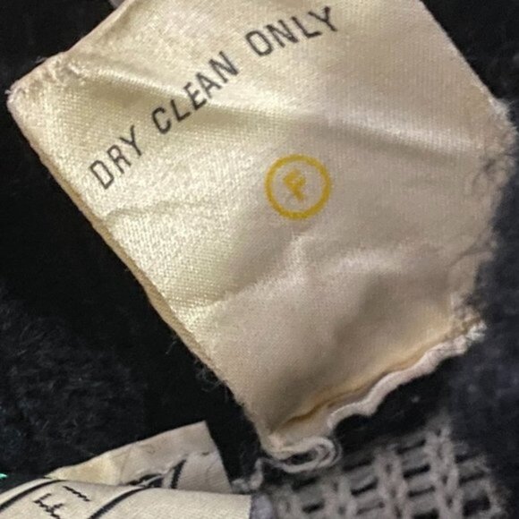 Vintage Jaques Vert Wool Mohair Blend Black White Abstract Pattern Button Coat - Picture 6 of 10